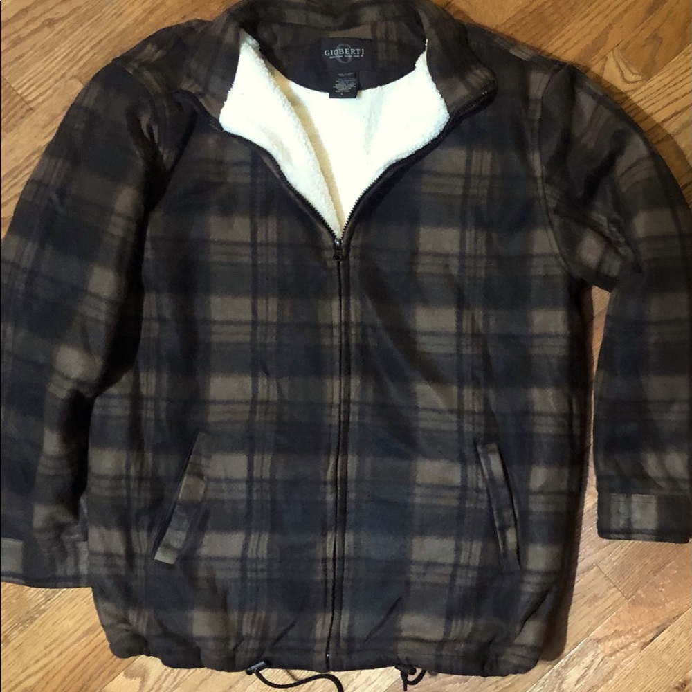 Gioberti Men’s Large Plaid Fleece Sherpa Lined Jacket - Picture 1 of 6